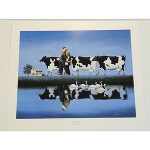 "Delta Cow' by Lowell Herrero Authentic Art Print  23 x 19.5 inches
